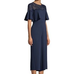 BCBGMaxAzria Sofia cape jumpsuit-navy blue